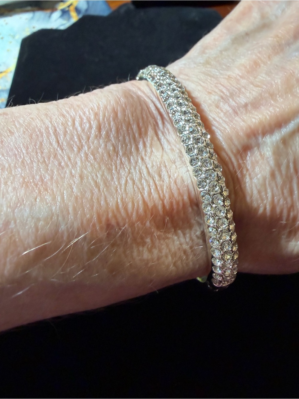 Anne Klein Crystal Pavé Silver-Tone Bangle Bracelet